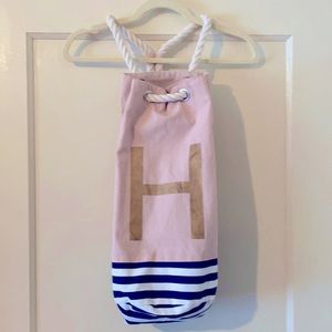 “H” backpack. Makes a great beach bag. NWOT